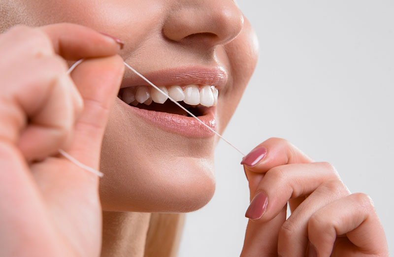 Close-up of a dental bracelet (retainer)